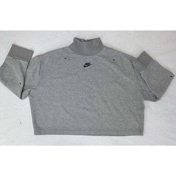 Nike Tech Fleece Turtleneck Sweatshirt Gray Heather - Women's Size XS - Picture 1 of 6